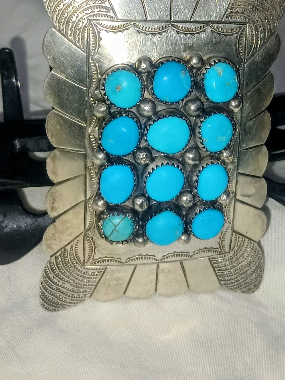Sterling Turquoise Belt Buckle